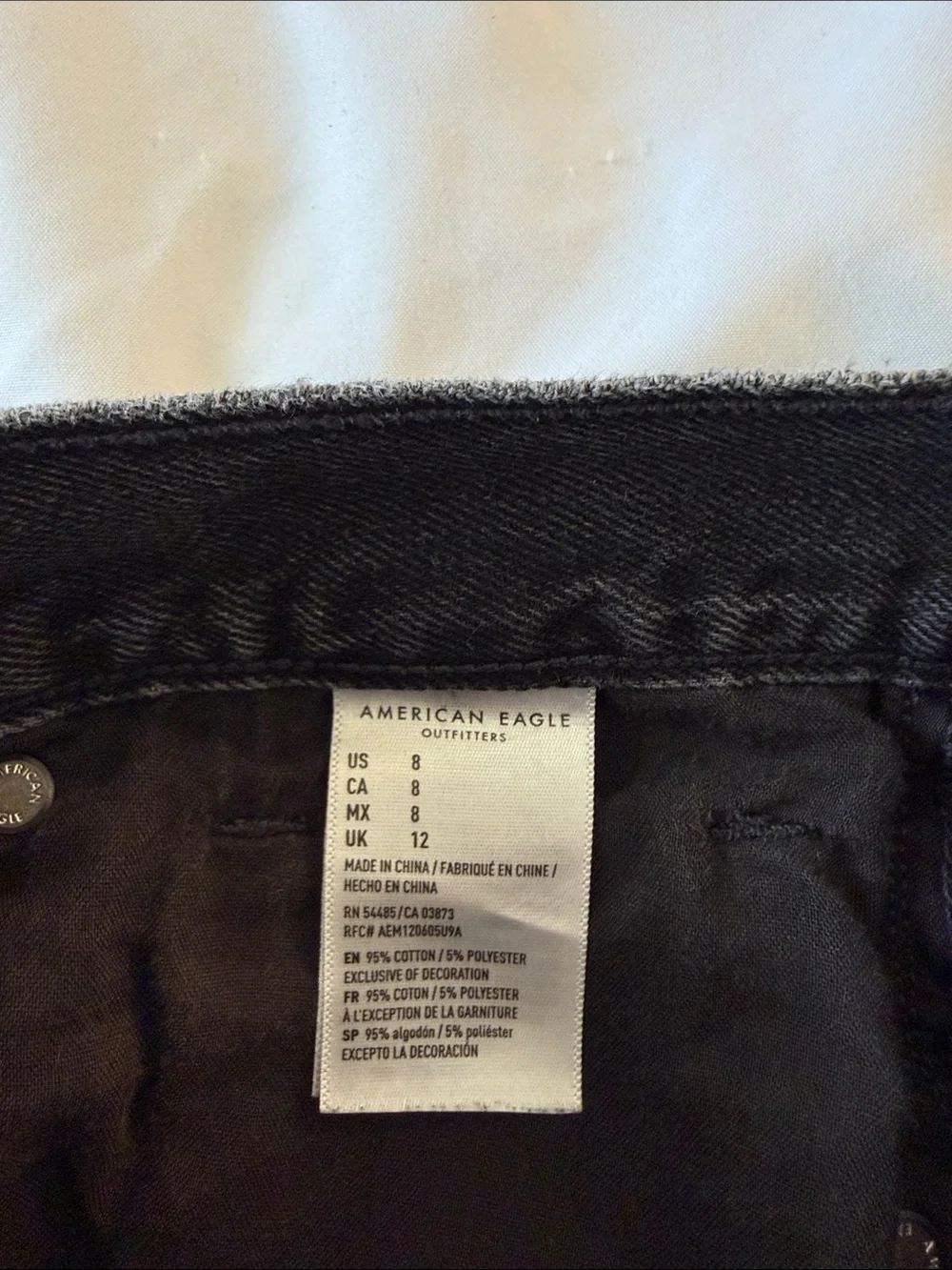 American Eagle Outfitters Black Distressed High-Rise Denim Shorts